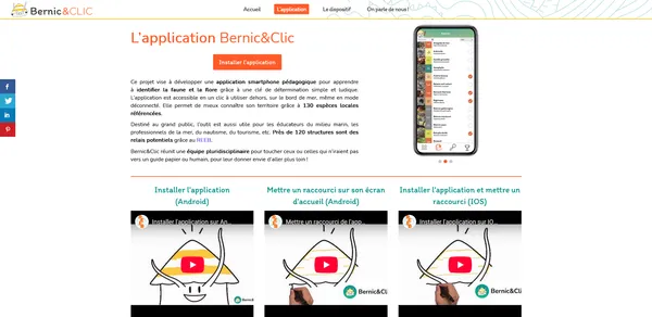 Capture d'écran d'une page de Bernic&Clic